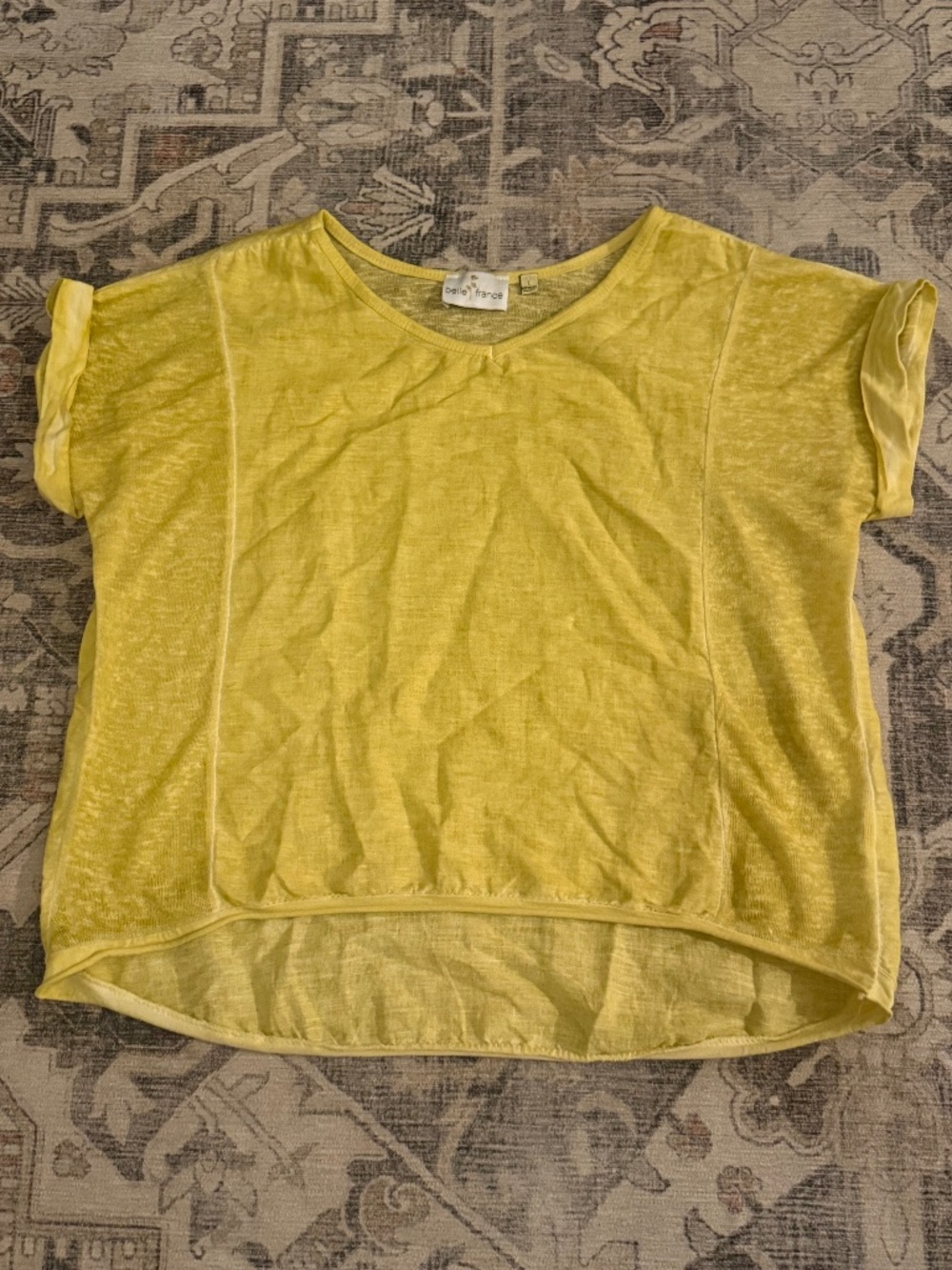 Yellow Linen Top Belle France